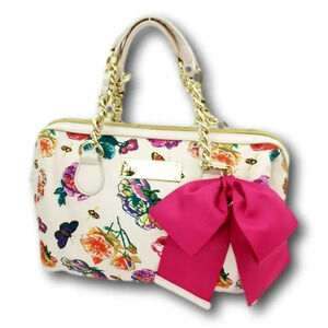 Betseyville Purse  Heart Crossbody Black and White Betsey Johnson